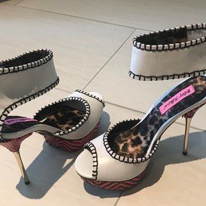 Betsy Johnson Trisky Leather Platform Heels